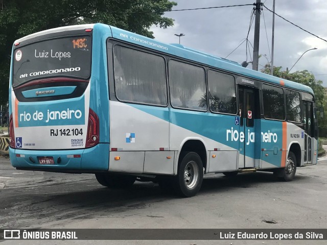 Expresso Rio de Janeiro RJ 142.104 na cidade de Niterói, Rio de Janeiro, Brasil, por Luiz Eduardo Lopes da Silva. Número da foto: #12077145.