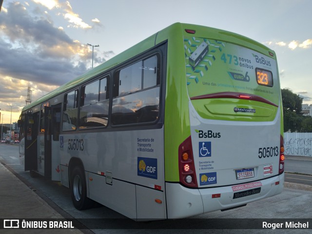 BsBus Mobilidade 505013 na cidade de Taguatinga, Distrito Federal, Brasil, por Roger Michel. Número da foto: #12079948.