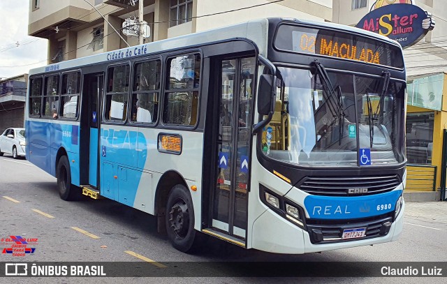 Viação Real - Varginha 6980 na cidade de Varginha, Minas Gerais, Brasil, por Claudio Luiz. Número da foto: #12080309.