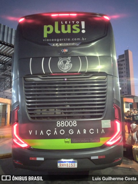 Viação Garcia 88008 na cidade de Presidente Prudente, São Paulo, Brasil, por Luis Guilherme Costa. Número da foto: #12079871.