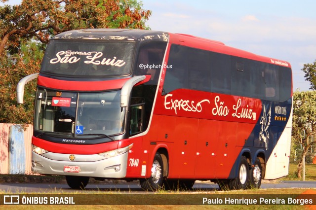 Expresso São Luiz 7840 na cidade de Brasília, Distrito Federal, Brasil, por Paulo Henrique Pereira Borges. Número da foto: #12083015.