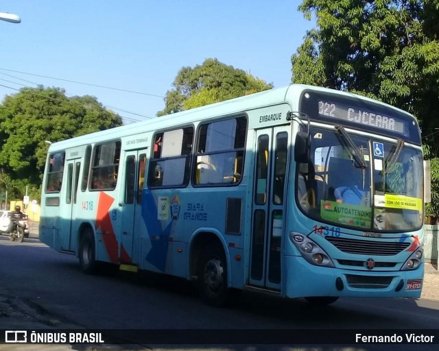 Viação Siará Grande 14318 na cidade de Fortaleza, Ceará, Brasil, por Fernando Victor. Número da foto: #12084500.