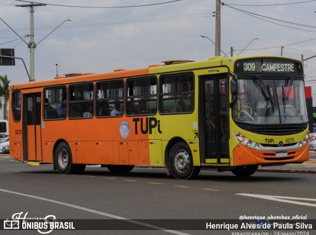 TUPi Transportes Urbanos Piracicaba 8275 na cidade de Piracicaba, São Paulo, Brasil, por Henrique Alves de Paula Silva. Número da foto: #12141469.