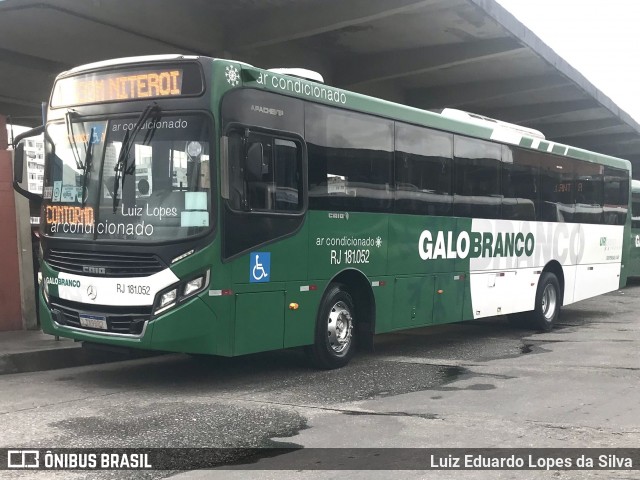 Viação Galo Branco RJ 181.052 na cidade de Niterói, Rio de Janeiro, Brasil, por Luiz Eduardo Lopes da Silva. Número da foto: #12139357.