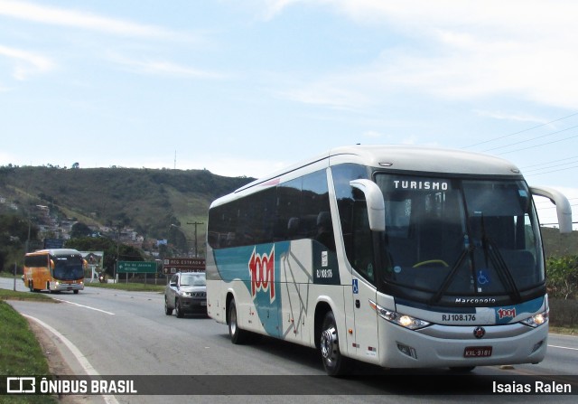 Auto Viação 1001 RJ 108.176 na cidade de Santos Dumont, Minas Gerais, Brasil, por Isaias Ralen. Número da foto: #12141321.