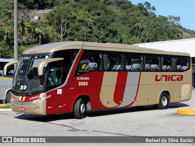 Transportes Única Petrópolis RJ 163.063 na cidade de Petrópolis, Rio de Janeiro, Brasil, por Rafael da Silva Xarão. Número da foto: #12162470.