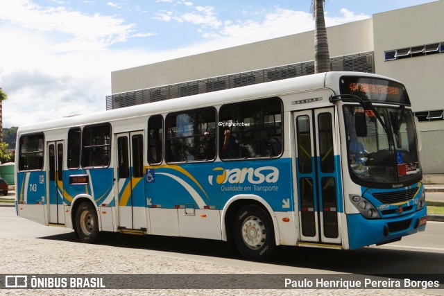 TRANSA - Transa Transporte Coletivo 743 na cidade de Três Rios, Rio de Janeiro, Brasil, por Paulo Henrique Pereira Borges. Número da foto: #12163014.