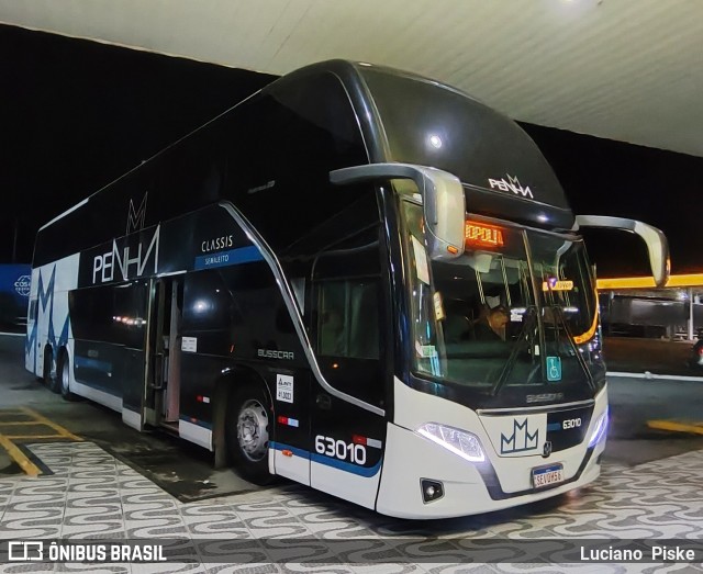 Empresa de Ônibus Nossa Senhora da Penha 63010 na cidade de Quatro Barras, Paraná, Brasil, por Luciano  Piske. Número da foto: #12163661.
