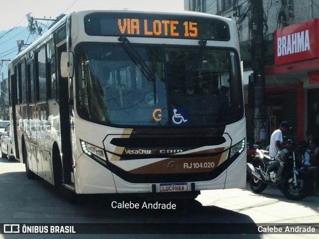 Auto Ônibus Vera Cruz RJ 104.020 na cidade de Duque de Caxias, Rio de Janeiro, Brasil, por Calebe Andrade. Número da foto: #12167865.