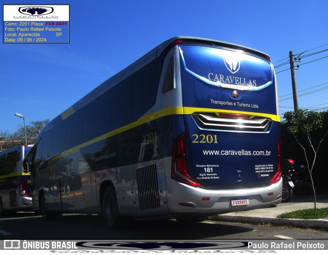 Caravellas Transportes e Turismo 2201 na cidade de Aparecida, São Paulo, Brasil, por Paulo Rafael Peixoto. Número da foto: #12166954.