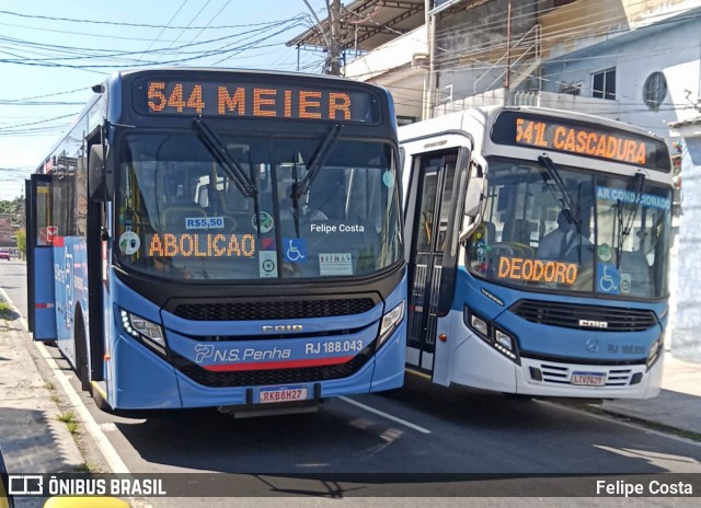 Viação Nossa Senhora da Penha RJ 188.043 na cidade de Rio de Janeiro, Rio de Janeiro, Brasil, por Felipe Costa. Número da foto: #12165928.