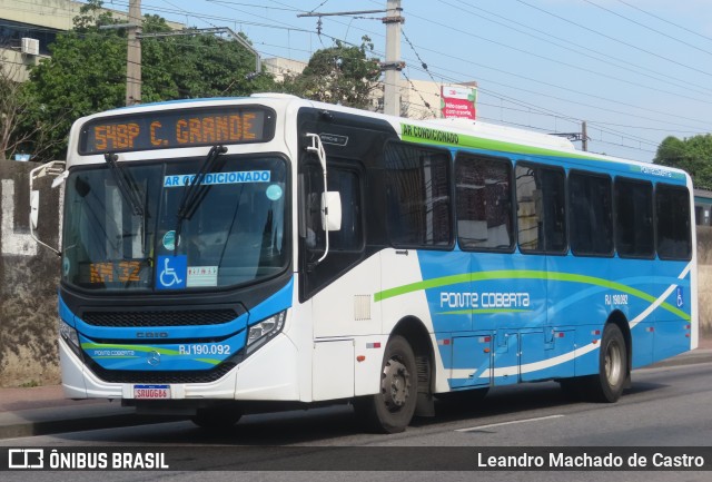 Viação Ponte Coberta RJ 190.092 na cidade de Rio de Janeiro, Rio de Janeiro, Brasil, por Leandro Machado de Castro. Número da foto: #12167527.