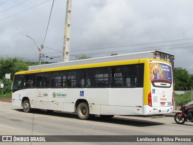 Coletivo Transportes 3698 na cidade de Caruaru, Pernambuco, Brasil, por Lenilson da Silva Pessoa. Número da foto: #12169946.