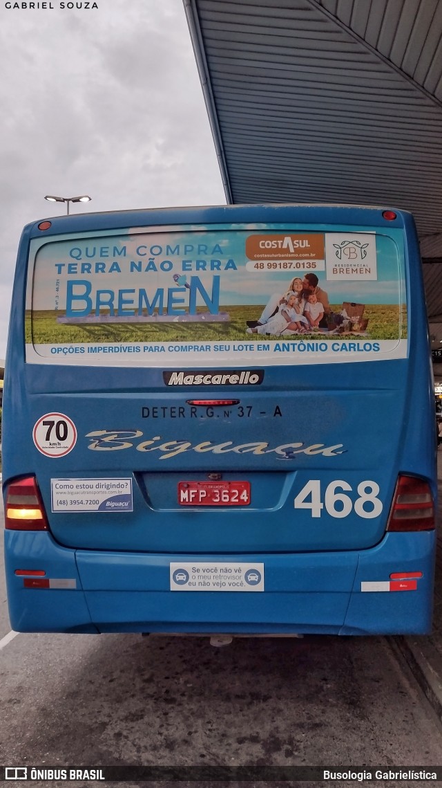Biguaçu Transportes Coletivos Administração e Participação 468 na cidade de Florianópolis, Santa Catarina, Brasil, por Busologia Gabrielística. Número da foto: #12169639.