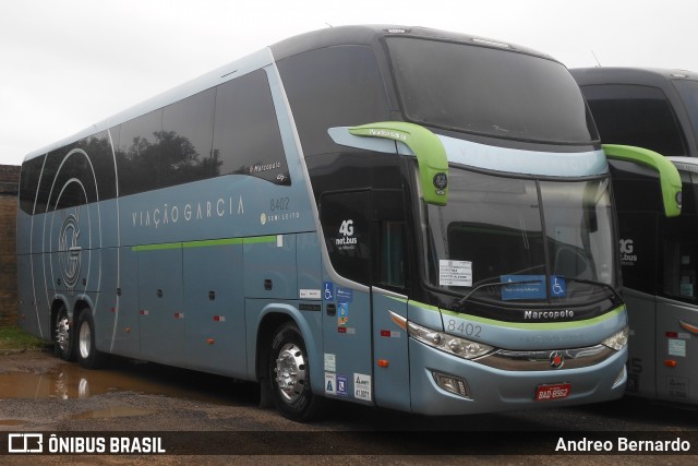 Viação Garcia 8402 na cidade de Tramandaí, Rio Grande do Sul, Brasil, por Andreo Bernardo. Número da foto: #12171598.