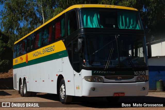 Nacional Expresso 16318 na cidade de Cuiabá, Mato Grosso, Brasil, por Buss Mato Grossense. Número da foto: #12171105.