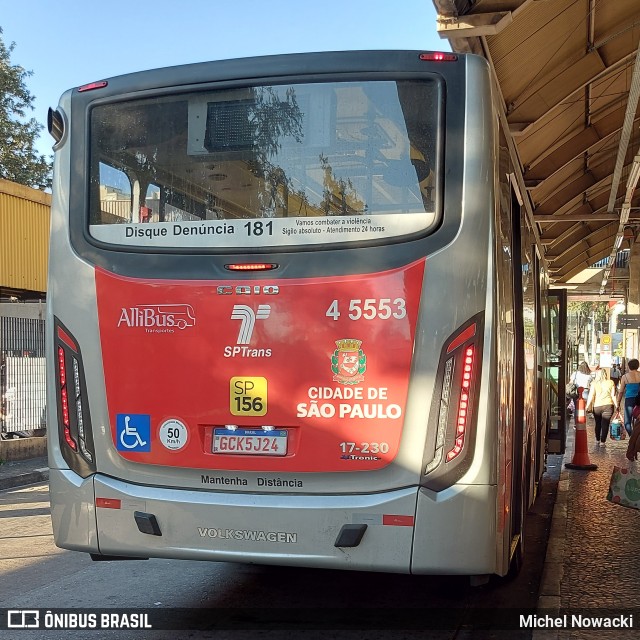 Allibus Transportes 4 5553 na cidade de São Paulo, São Paulo, Brasil, por Michel Nowacki. Número da foto: #12172479.