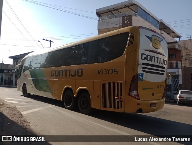 Empresa Gontijo de Transportes 18305 na cidade de Machado, Minas Gerais, Brasil, por Lucas Alexandre Tavares. Número da foto: #12173562.