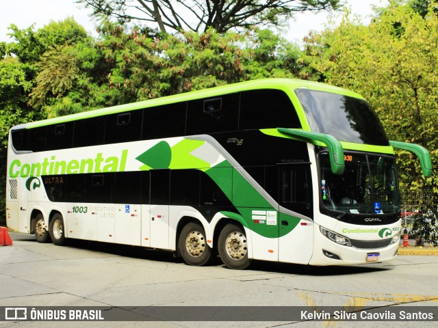 Viação Continental de Transportes 1003 na cidade de São Paulo, São Paulo, Brasil, por Kelvin Silva Caovila Santos. Número da foto: #12177383.