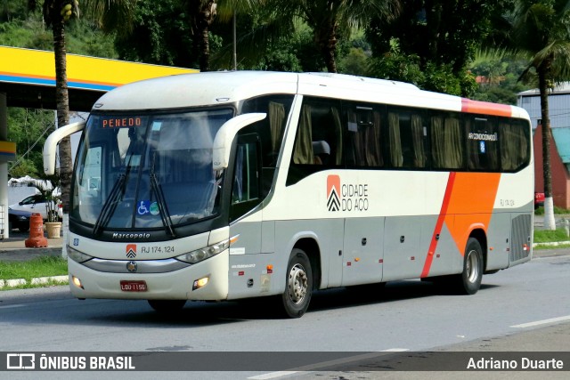 Viação Cidade do Aço RJ 174.124 na cidade de Areal, Rio de Janeiro, Brasil, por Adriano Duarte. Número da foto: #12178847.