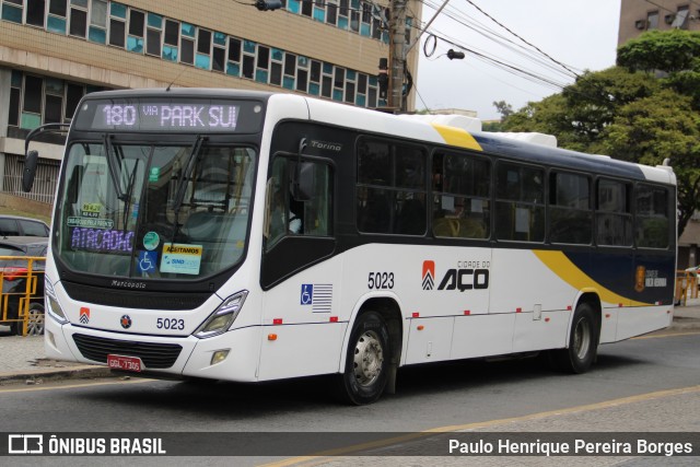 Viação Cidade do Aço 5023 na cidade de Volta Redonda, Rio de Janeiro, Brasil, por Paulo Henrique Pereira Borges. Número da foto: #12179522.