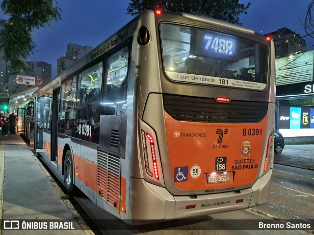 TRANSPPASS - Transporte de Passageiros 8 0391 na cidade de São Paulo, São Paulo, Brasil, por Brenno Santos. Número da foto: #12178370.