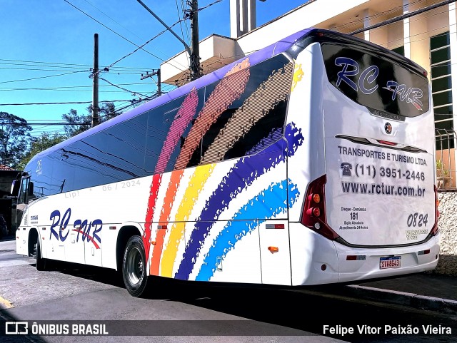 RC Tur Transportes e Turismo 0824 na cidade de São Paulo, São Paulo, Brasil, por Felipe Vitor Paixão Vieira. Número da foto: #12179619.