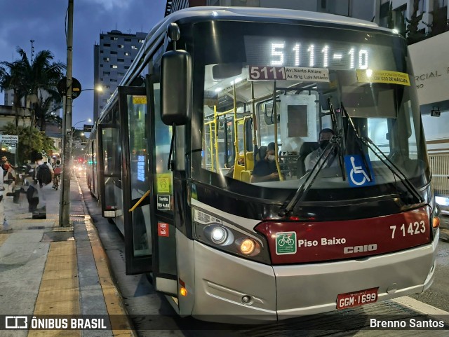 Viação Campo Belo 7 1423 na cidade de São Paulo, São Paulo, Brasil, por Brenno Santos. Número da foto: #12181416.