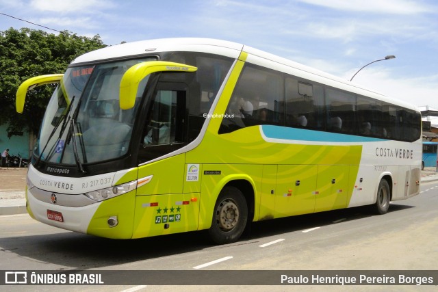 Costa Verde Transportes RJ 217.037 na cidade de Rio de Janeiro, Rio de Janeiro, Brasil, por Paulo Henrique Pereira Borges. Número da foto: #12180807.