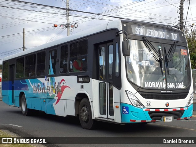 AMSA - Autotransportes Moravia 48 na cidade de San Vicente, Moravia, San José, Costa Rica, por Daniel Brenes. Número da foto: #12180232.