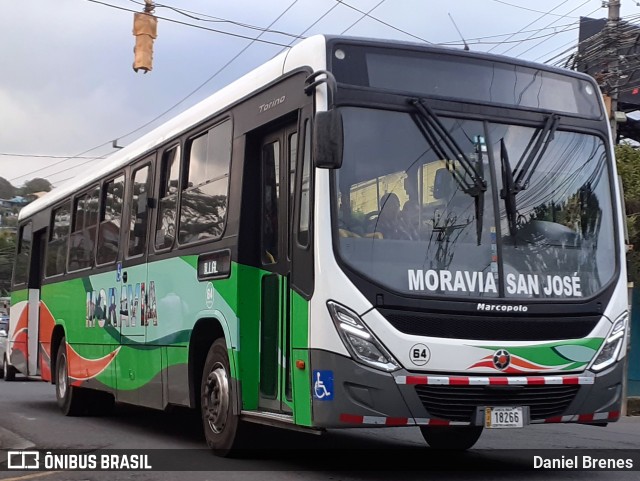 AMSA - Autotransportes Moravia 64 na cidade de Paracito, Santo Domingo, Heredia, Costa Rica, por Daniel Brenes. Número da foto: #12180262.