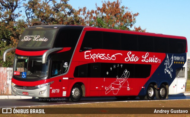 Expresso São Luiz 8070 na cidade de Brasília, Distrito Federal, Brasil, por Andrey Gustavo. Número da foto: #12182464.