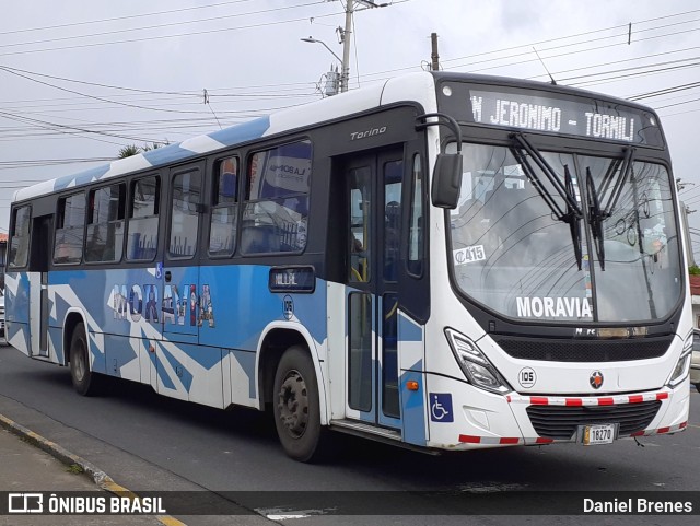 AMSA - Autotransportes Moravia 105 na cidade de San Vicente, Moravia, San José, Costa Rica, por Daniel Brenes. Número da foto: #12180276.