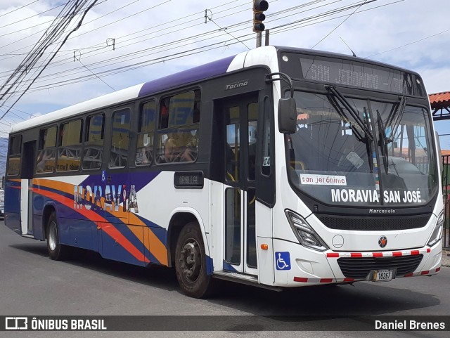 AMSA - Autotransportes Moravia 104 na cidade de San Vicente, Moravia, San José, Costa Rica, por Daniel Brenes. Número da foto: #12180273.