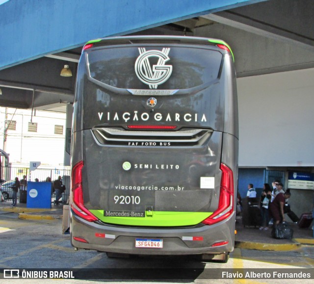 Viação Garcia 92010 na cidade de Sorocaba, São Paulo, Brasil, por Flavio Alberto Fernandes. Número da foto: #12183458.
