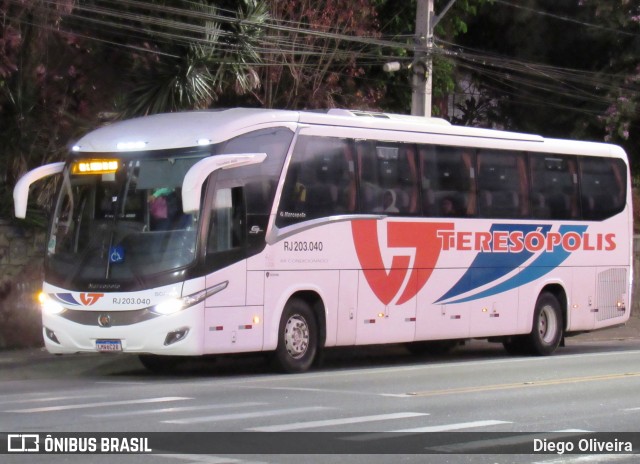 Viação Teresópolis RJ 203.040 na cidade de Teresópolis, Rio de Janeiro, Brasil, por Diego Oliveira. Número da foto: #12183418.