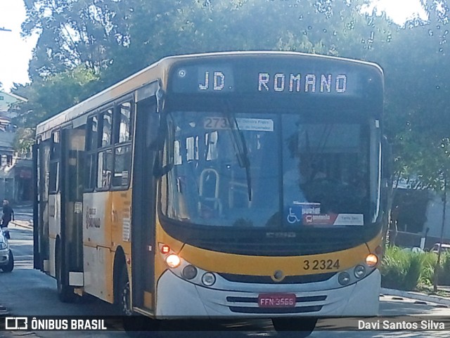 Viação Metrópole Paulista - Zona Leste 3 2324 na cidade de São Paulo, São Paulo, Brasil, por Davi Santos Silva. Número da foto: #12183075.