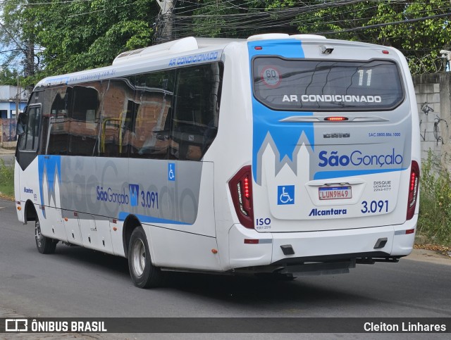 Auto Ônibus Alcântara 3.091 na cidade de São Gonçalo, Rio de Janeiro, Brasil, por Cleiton Linhares. Número da foto: #12183231.