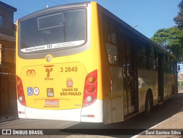 Viação Metrópole Paulista - Zona Leste 3 2840 na cidade de São Paulo, São Paulo, Brasil, por Davi Santos Silva. Número da foto: #12183084.