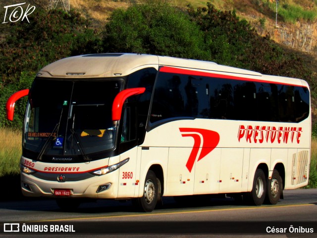 Viação Presidente 3860 na cidade de Belo Horizonte, Minas Gerais, Brasil, por César Ônibus. Número da foto: #12143787.