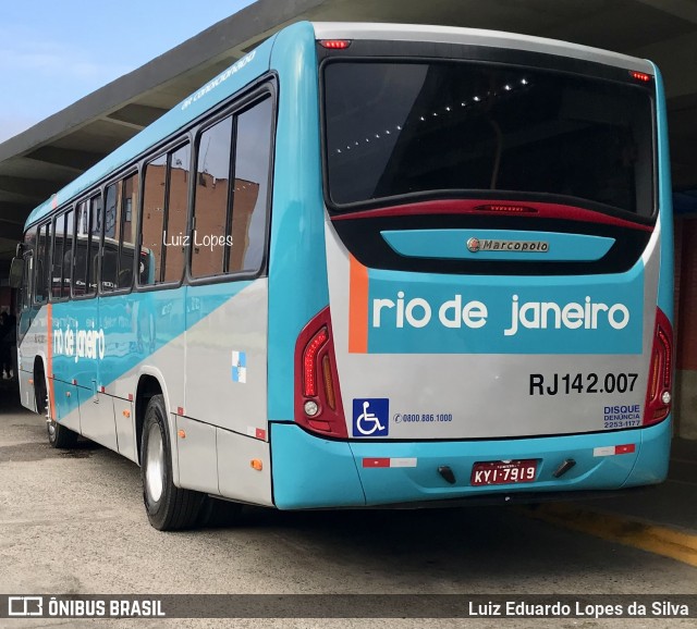 Expresso Rio de Janeiro RJ 142.007 na cidade de Niterói, Rio de Janeiro, Brasil, por Luiz Eduardo Lopes da Silva. Número da foto: #12141782.
