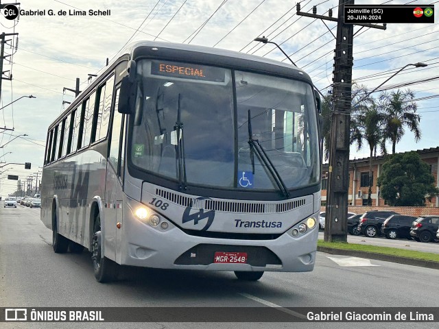 Transtusa - Transporte e Turismo Santo Antônio 108 na cidade de Joinville, Santa Catarina, Brasil, por Gabriel Giacomin de Lima. Número da foto: #12186834.