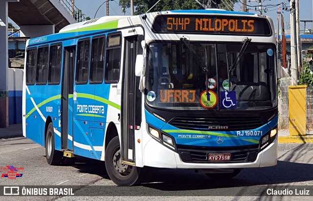 Viação Ponte Coberta RJ 190.071 na cidade de Nilópolis, Rio de Janeiro, Brasil, por Claudio Luiz. Número da foto: #12186857.