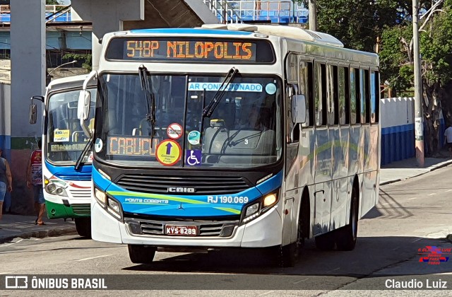 Viação Ponte Coberta RJ 190.069 na cidade de Nilópolis, Rio de Janeiro, Brasil, por Claudio Luiz. Número da foto: #12186860.
