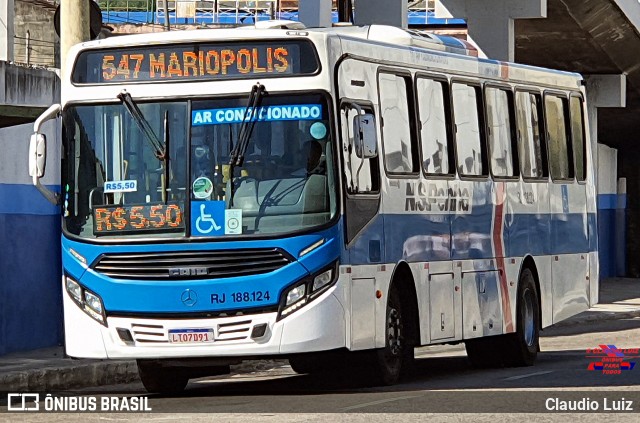 Viação Nossa Senhora da Penha RJ 188.124 na cidade de Nilópolis, Rio de Janeiro, Brasil, por Claudio Luiz. Número da foto: #12186849.