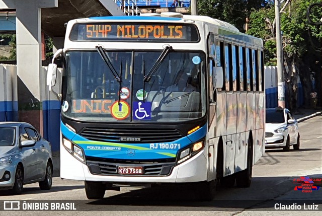 Viação Ponte Coberta RJ 190.071 na cidade de Nilópolis, Rio de Janeiro, Brasil, por Claudio Luiz. Número da foto: #12186851.