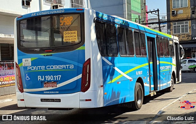 Viação Ponte Coberta RJ 190.117 na cidade de Nilópolis, Rio de Janeiro, Brasil, por Claudio Luiz. Número da foto: #12186885.