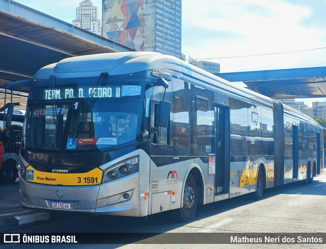 Viação Metrópole Paulista - Zona Leste 3 1591 na cidade de São Paulo, São Paulo, Brasil, por Matheus Neri dos Santos. Número da foto: #12188089.