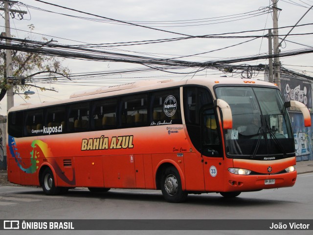 Empresa de Buses Bahia Azul 33 na cidade de Santiago, Santiago, Metropolitana de Santiago, Chile, por João Victor. Número da foto: #12189744.