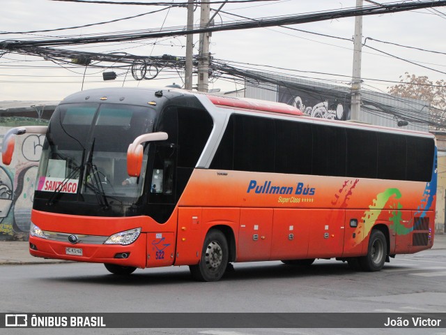 Pullman Bus 522 na cidade de Santiago, Santiago, Metropolitana de Santiago, Chile, por João Victor. Número da foto: #12189242.